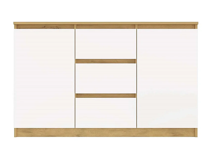 Komoda Malwa 2D3S | Dąb Artisan/Biel | 120x40x75 cm | 2 Drzwi 3 Szuflady