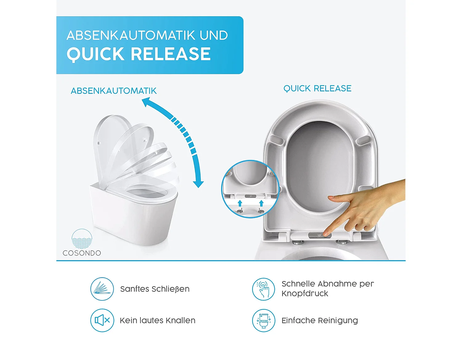 Cosondo PREMIUM Toilettendeckel - WC Sitz mit