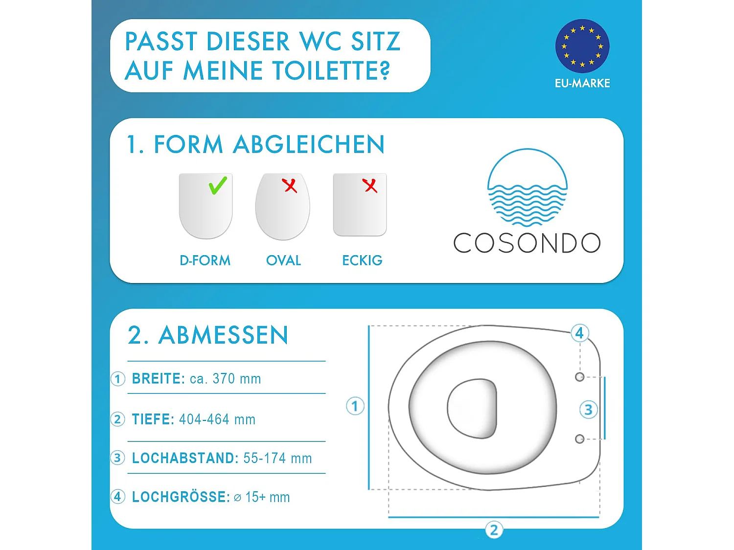 Cosondo PREMIUM Toilettendeckel - WC Sitz mit