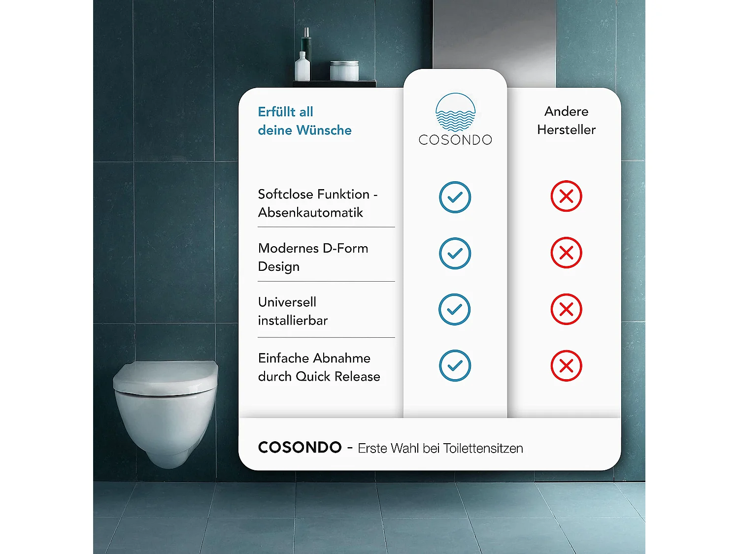 Cosondo PREMIUM Toilettendeckel - WC Sitz mit