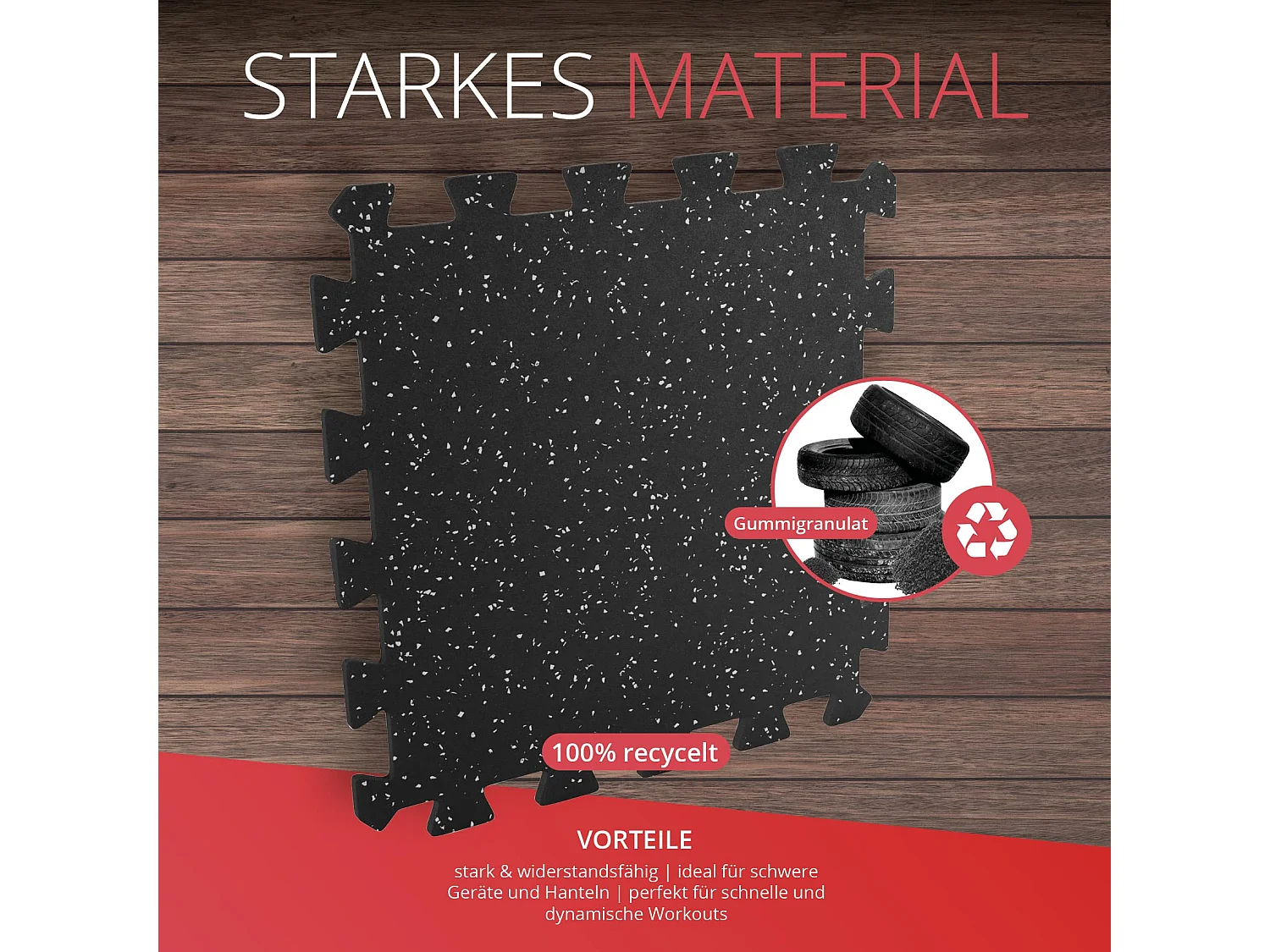 Schutzmatte Bodenschutzmatte Set 9 Stück: Gummi