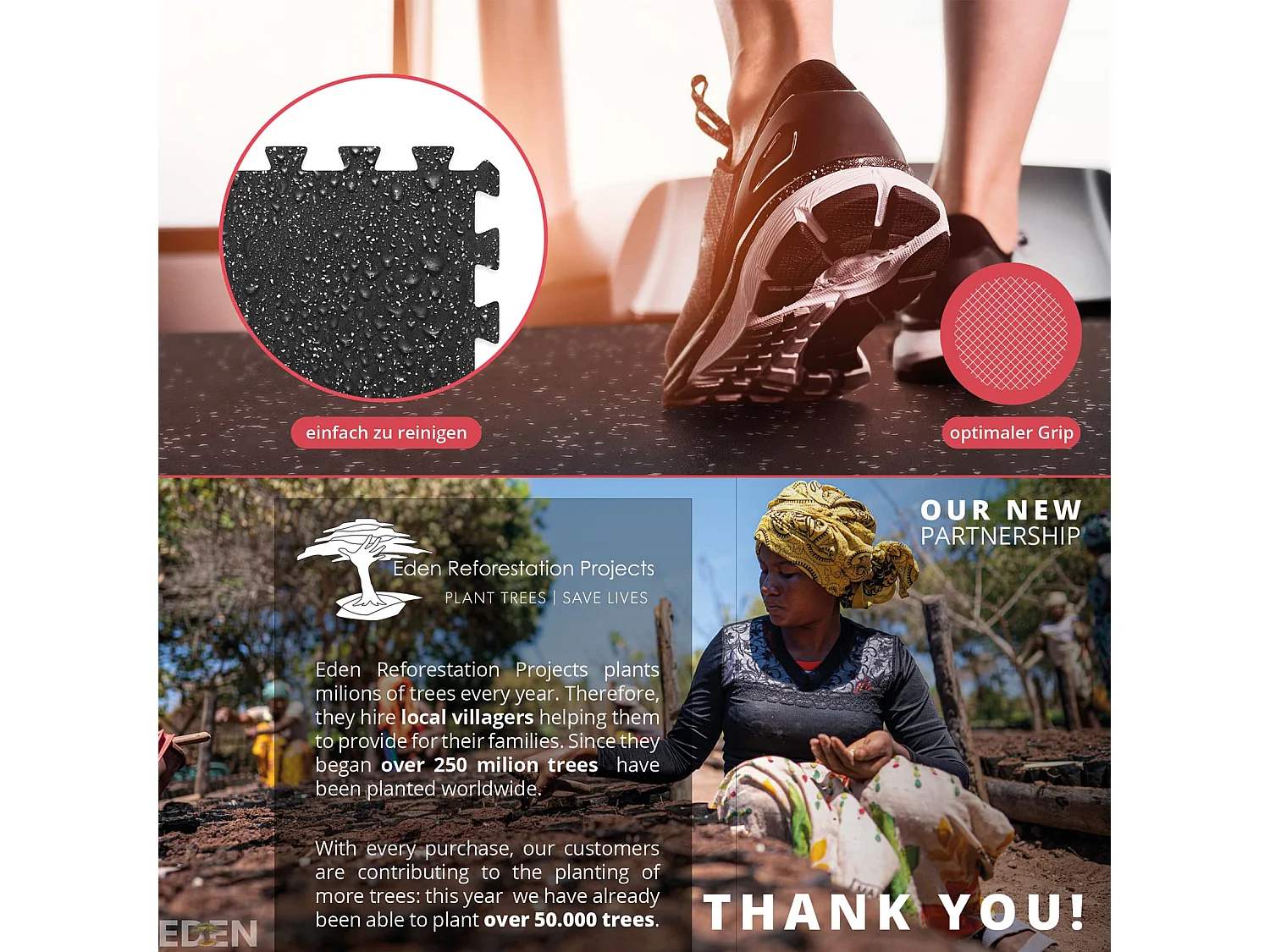 Schutzmatte Bodenschutzmatte Set 9 Stück: Gummi