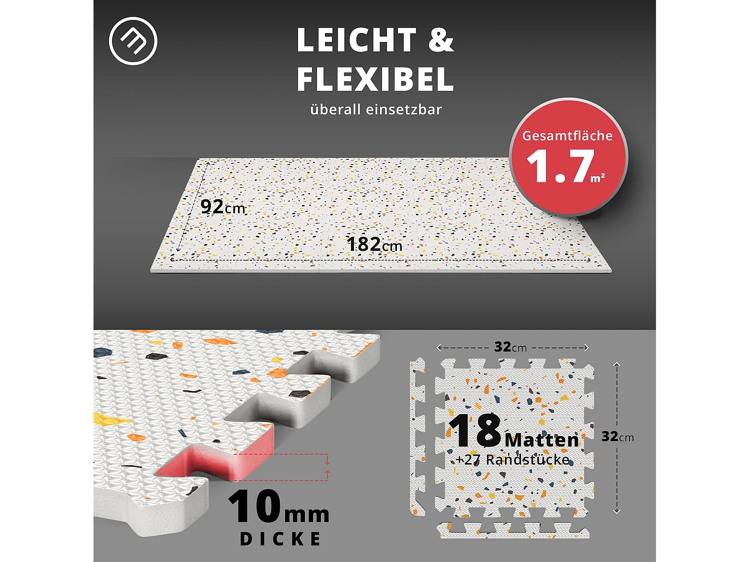 Schutzmatten Bodenschutzmatte Set Sportmatte
