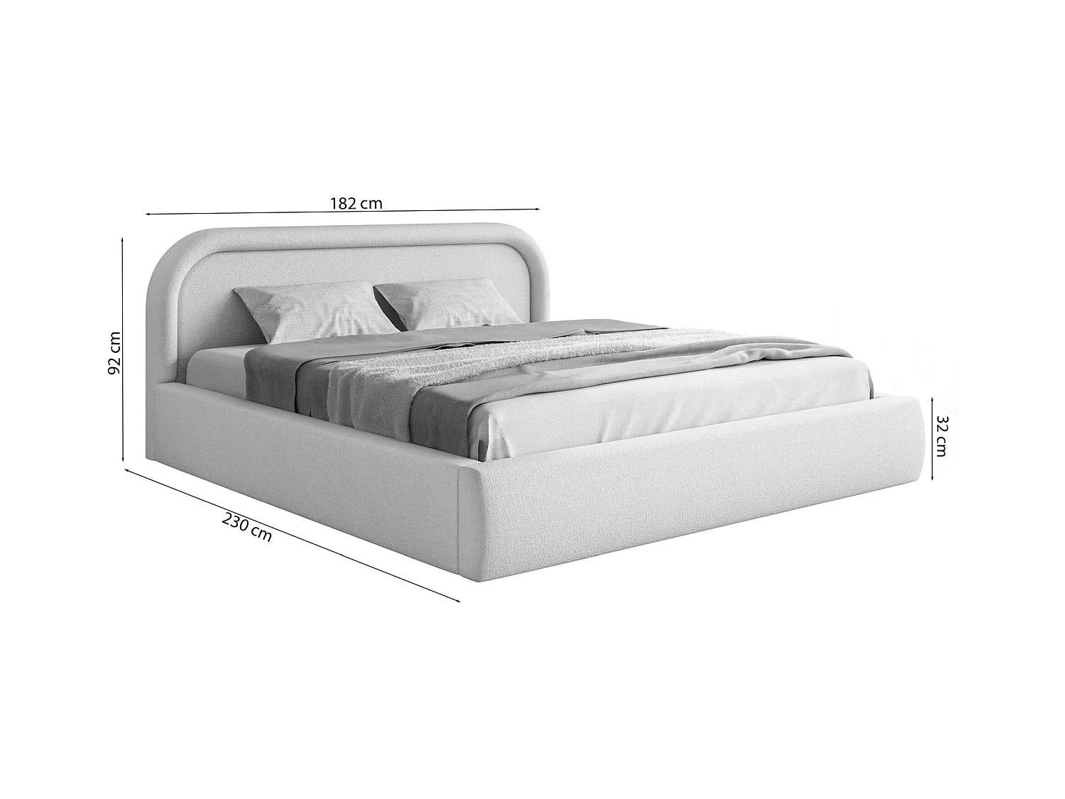 Opbergbed met hoofdeinde - 160x200 cm - grafietgrijs - RUVI