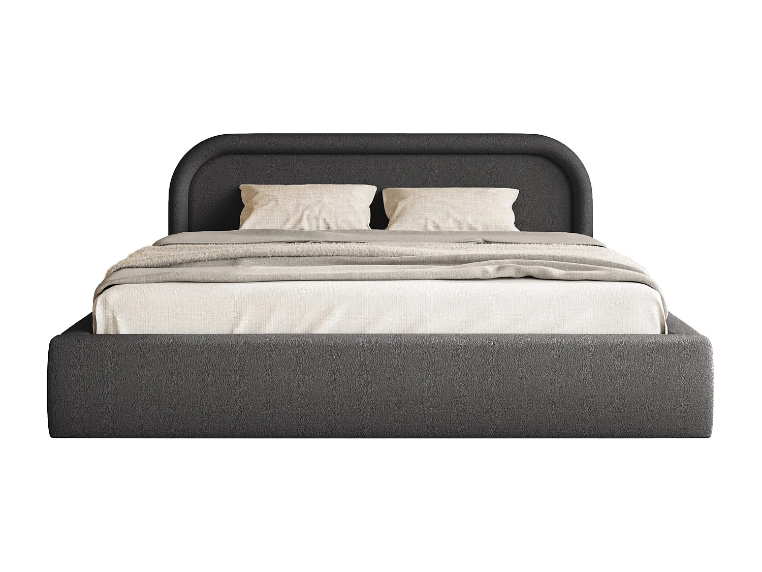 Opbergbed met hoofdeinde - 160x200 cm - grafietgrijs - RUVI