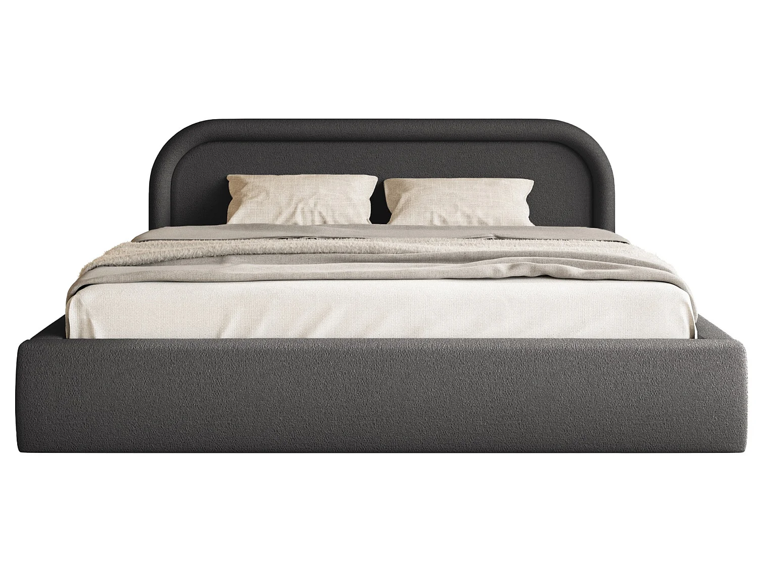 Opbergbed met hoofdeinde - 160x200 cm - grafietgrijs - RUVI