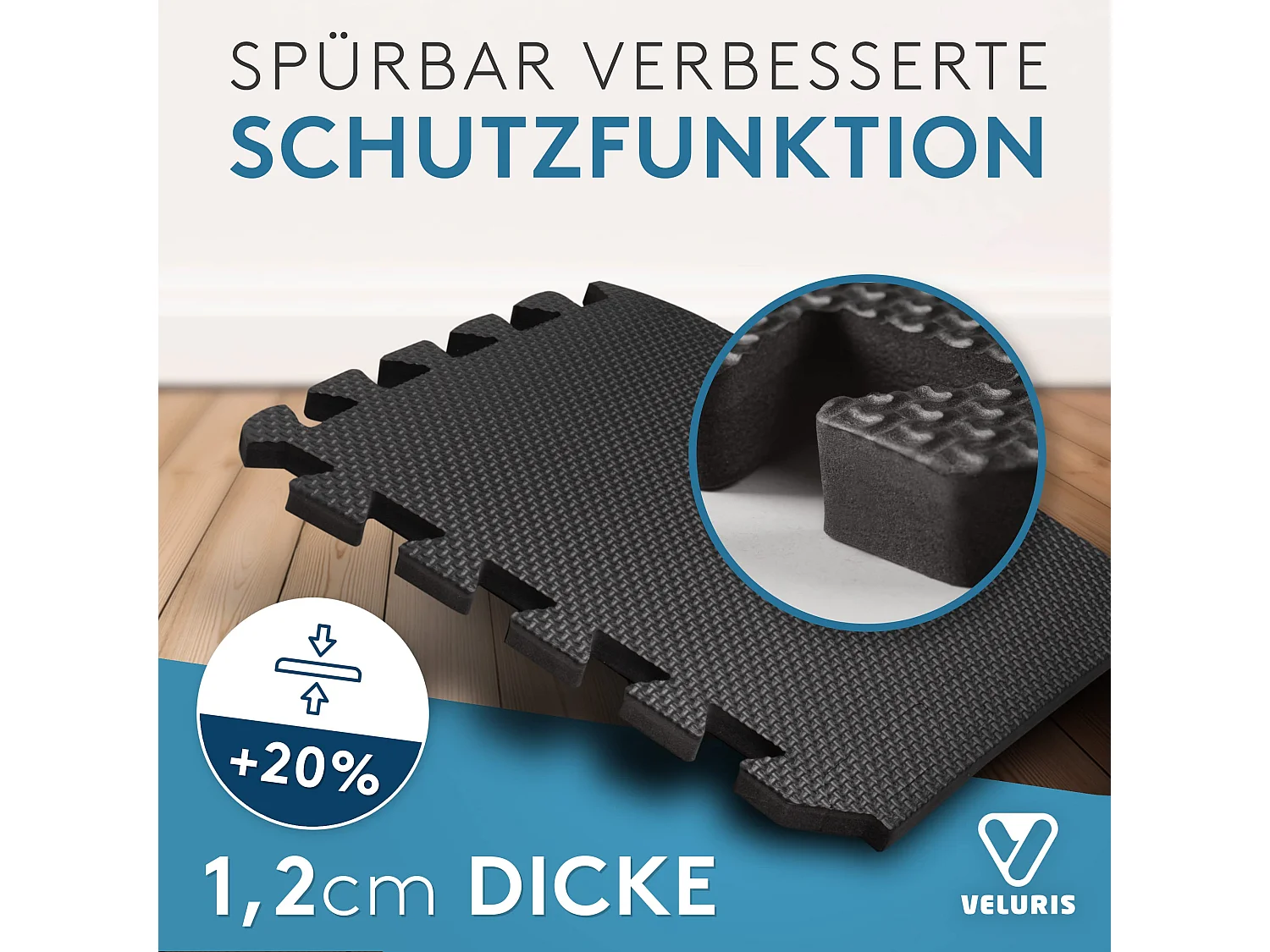 Veluris Bodenschutzmatte Fitness Matte [31x31cm] -