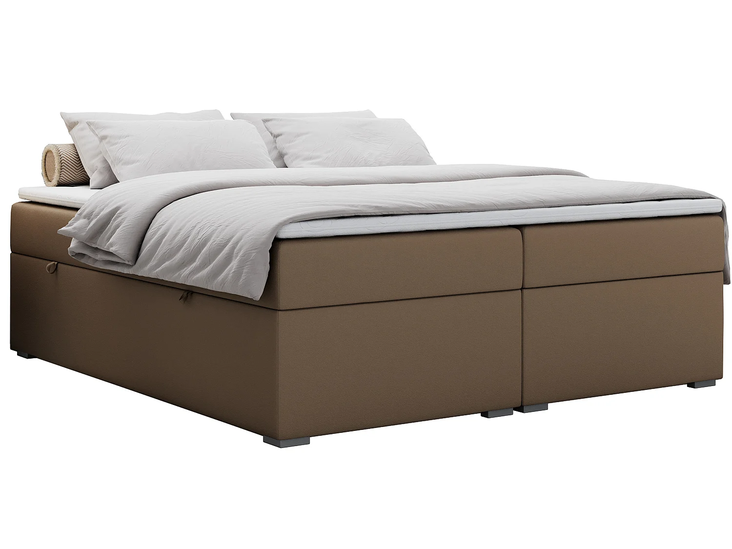 Lit boxspring - Dureté H4 + Topper T25 - Marron Similicuir - 160x200 - BESS