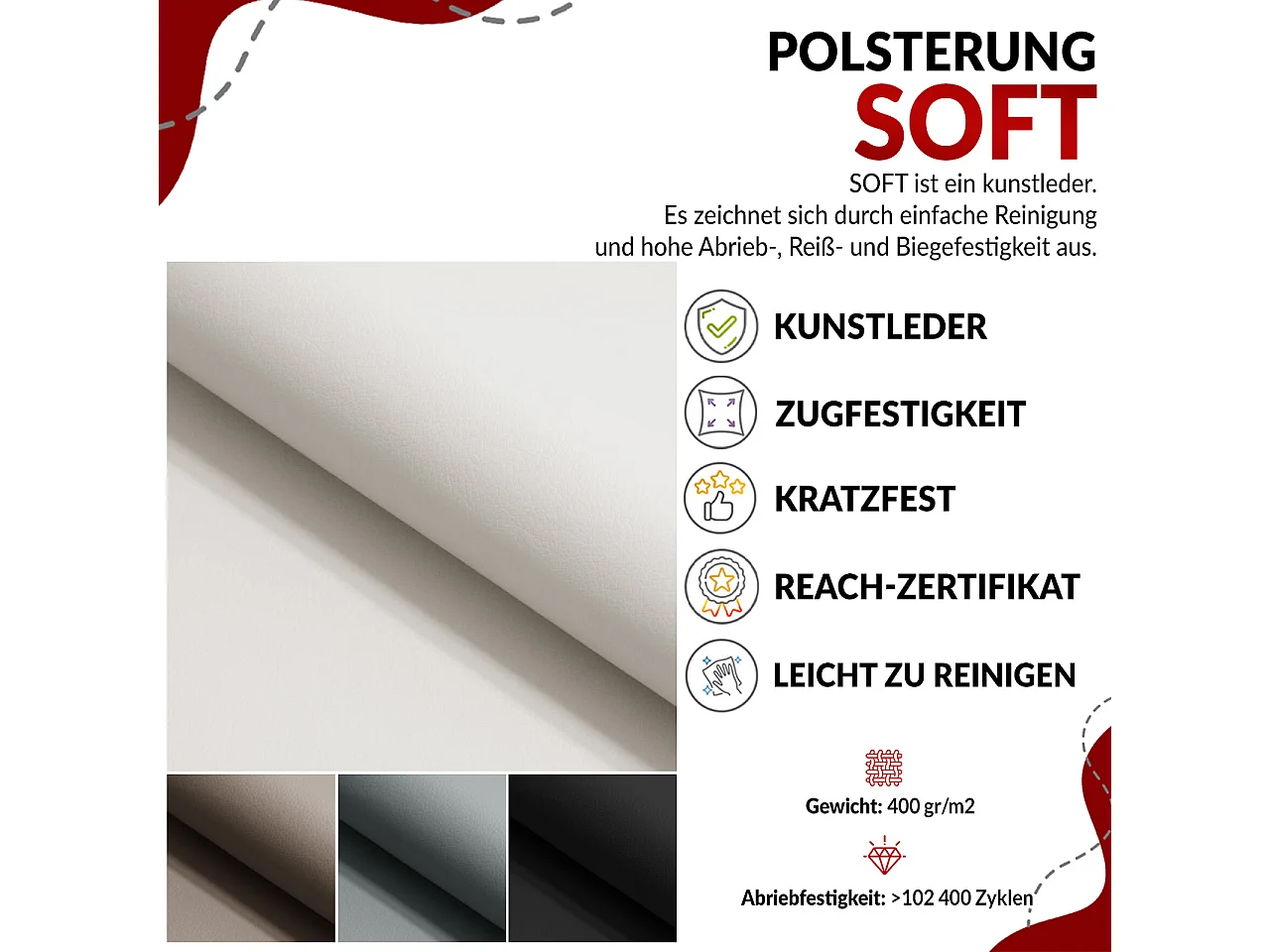 Boxspringbett AMORE KING - gesteppte Kopfstütze, Polsterbett mit zwei Multipocket-Matratzen, Holzrahmen - 160x200 cm - H3 - Dunkelgrau Kunstleder