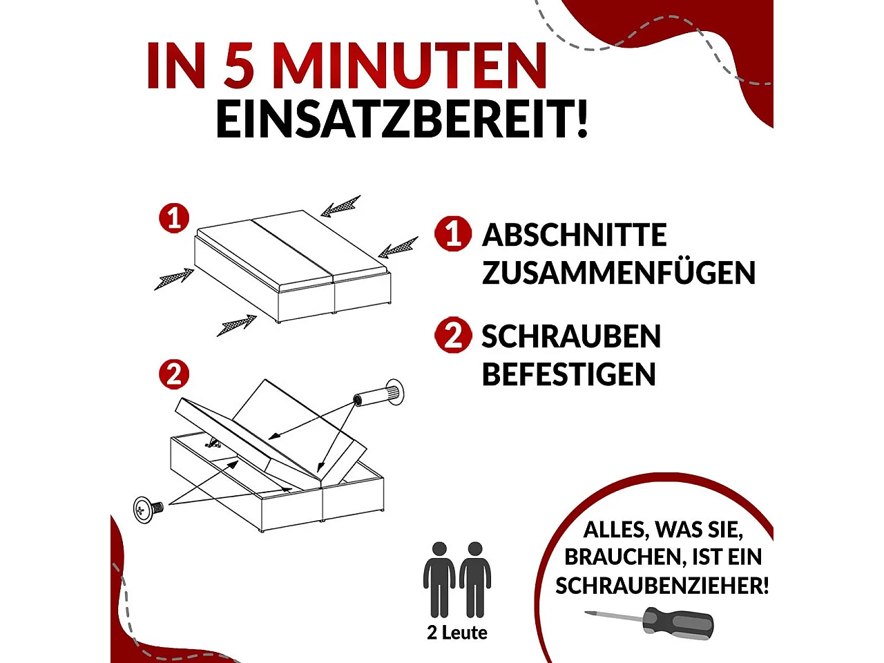 Boxspringbett LESS - Doppelbett mit zwei Bettkästen, 7 Härtezonen Multipocket-Matratzen, hohe Metallbeine - 120x200 cm - H3 - Orange Strukture