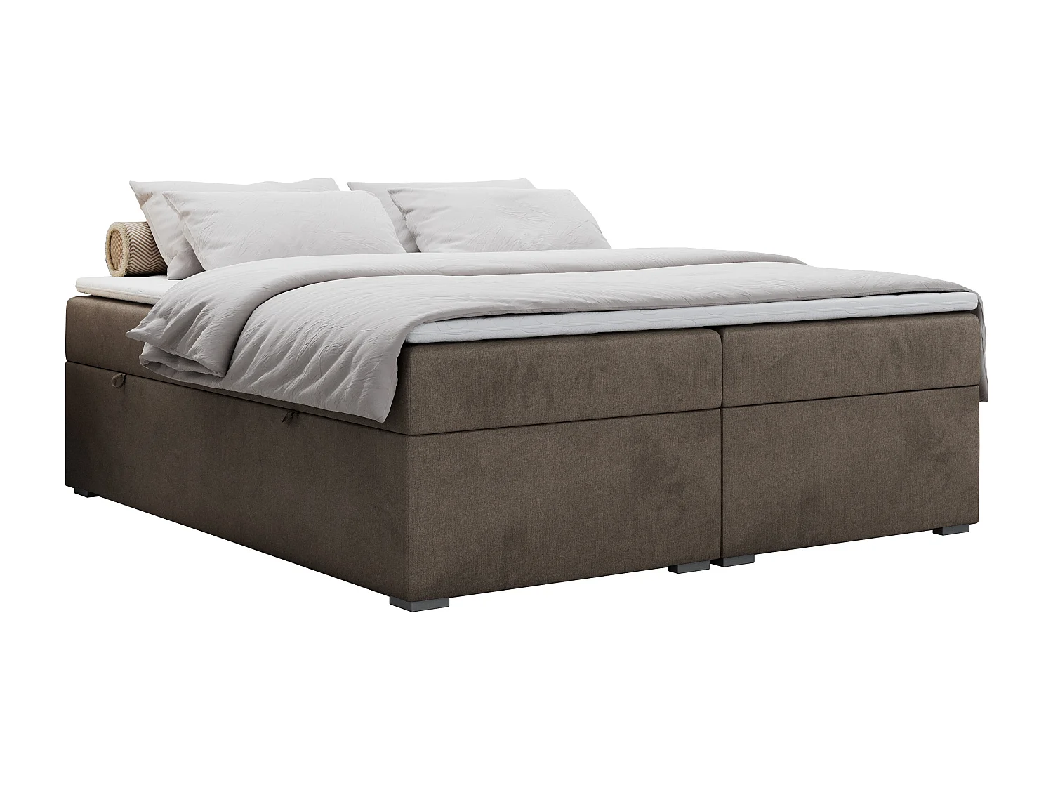 Boxspringbett BESS - Doppelbett mit Stauraum, Polsterbett, Multipocket-Matratzen und Topper - 120x200 cm - H4 - Braun Velvet
