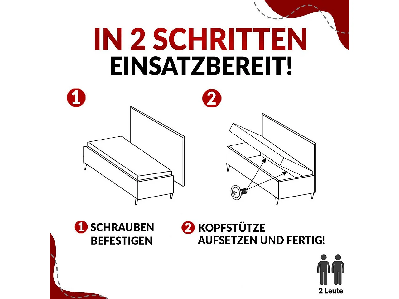 Kinderbett BANCO - Einzelbett für Jugendliche, Set mit Kopfteil und Matratze, Boxspringbett, Bettkasten - 90x200 cm - Beige Velvet