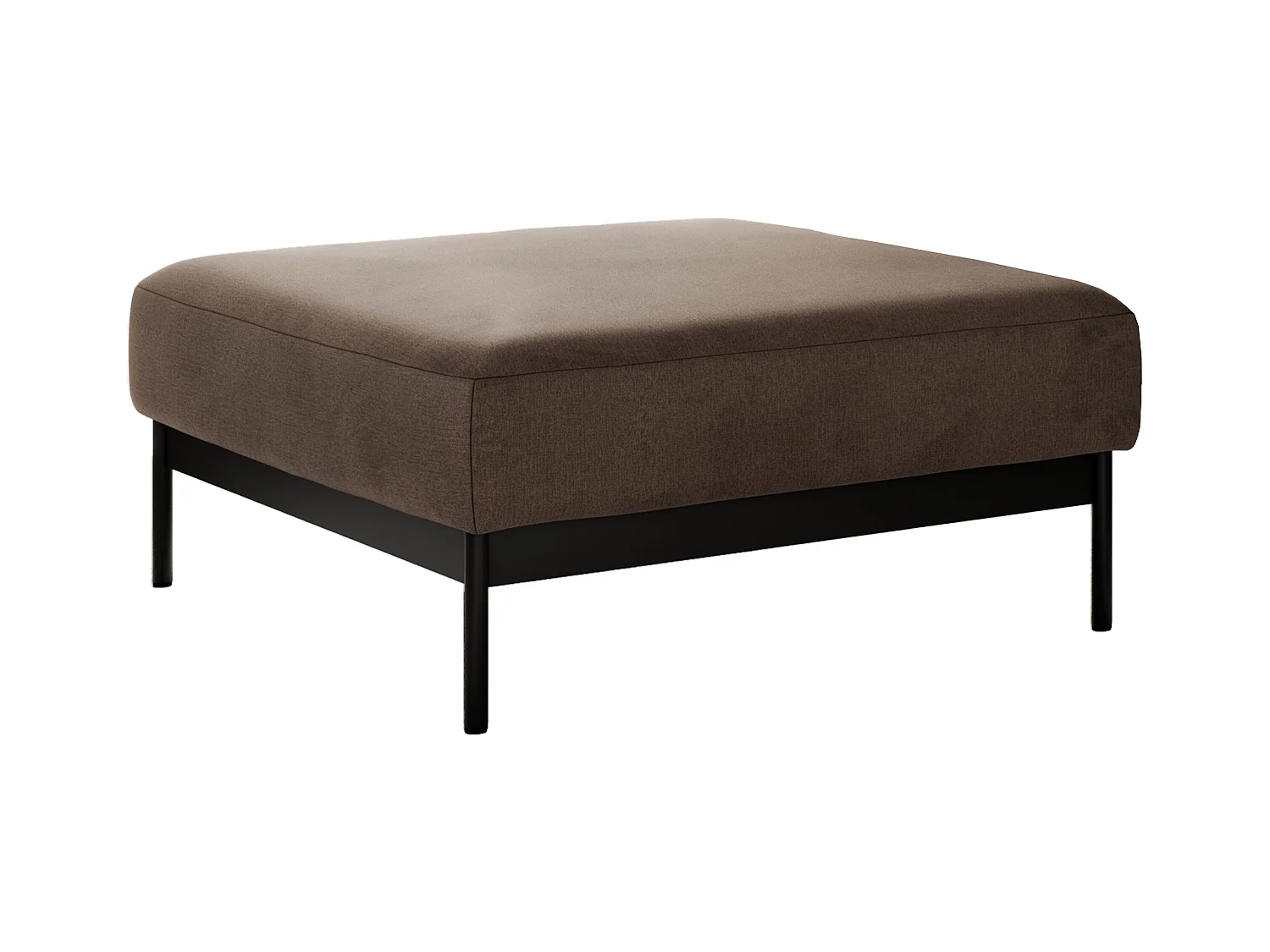 Ecksofa SALENTO - mit Metallbeine, Schlafsofa, mobilen Fußhocker, lose Kissen - Braun Velvet