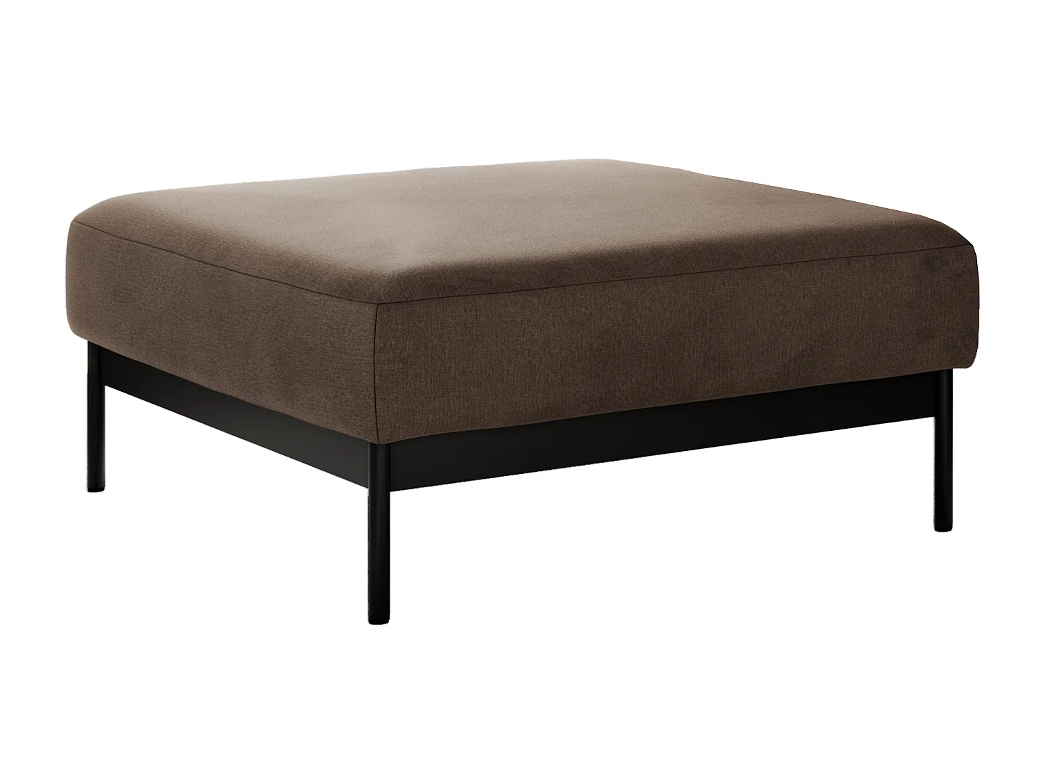 Ecksofa SALENTO - mit Metallbeine, Schlafsofa, mobilen Fußhocker, lose Kissen - Braun Velvet
