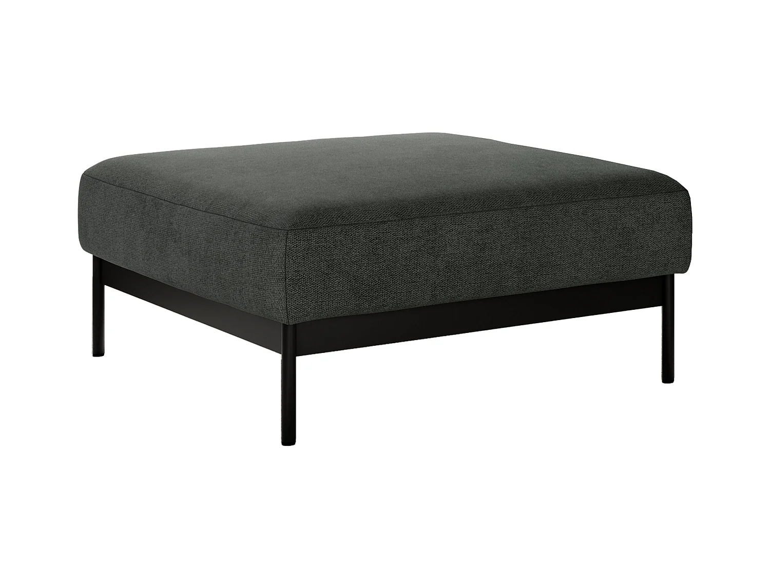 Ecksofa SALENTO - mit Metallbeine, Schlafsofa, mobilen Fußhocker, lose Kissen - Dunkelgrau Struktur