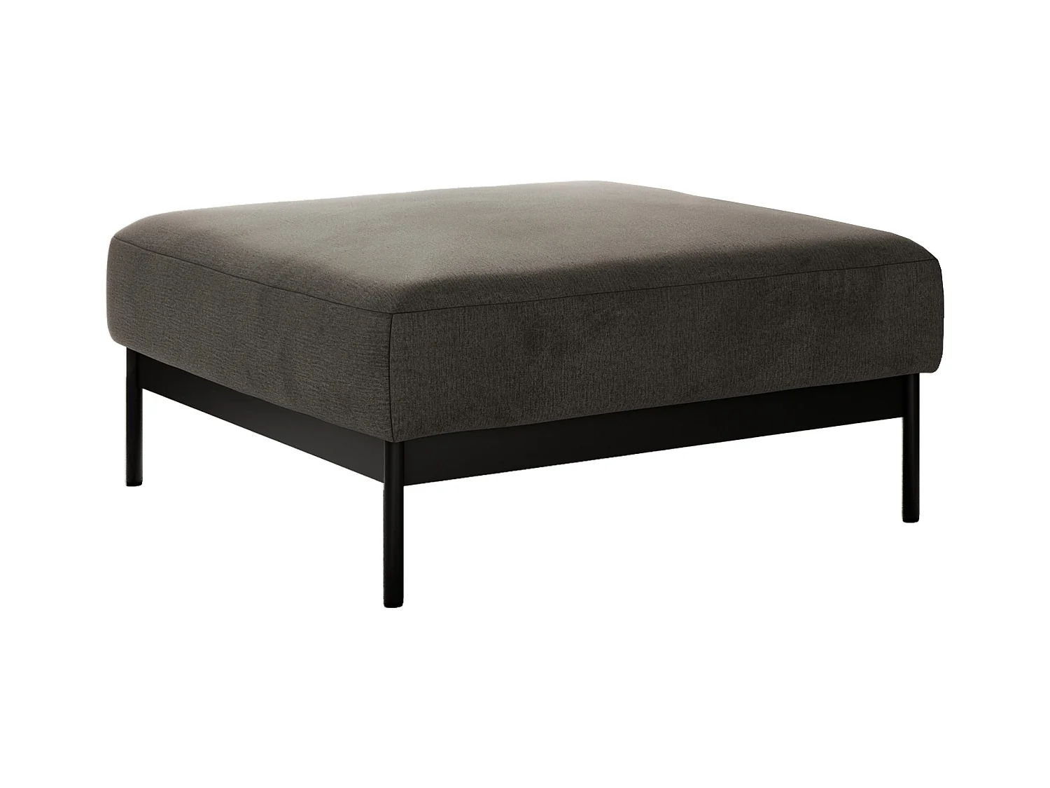 Ecksofa SALENTO - mit Metallbeine, Schlafsofa, mobilen Fußhocker, lose Kissen - Dunkelgrau Velvet