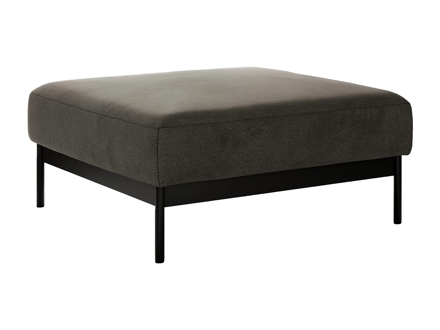 Ecksofa SALENTO - mit Metallbeine, Schlafsofa, mobilen Fußhocker, lose Kissen - Dunkelgrau Velvet