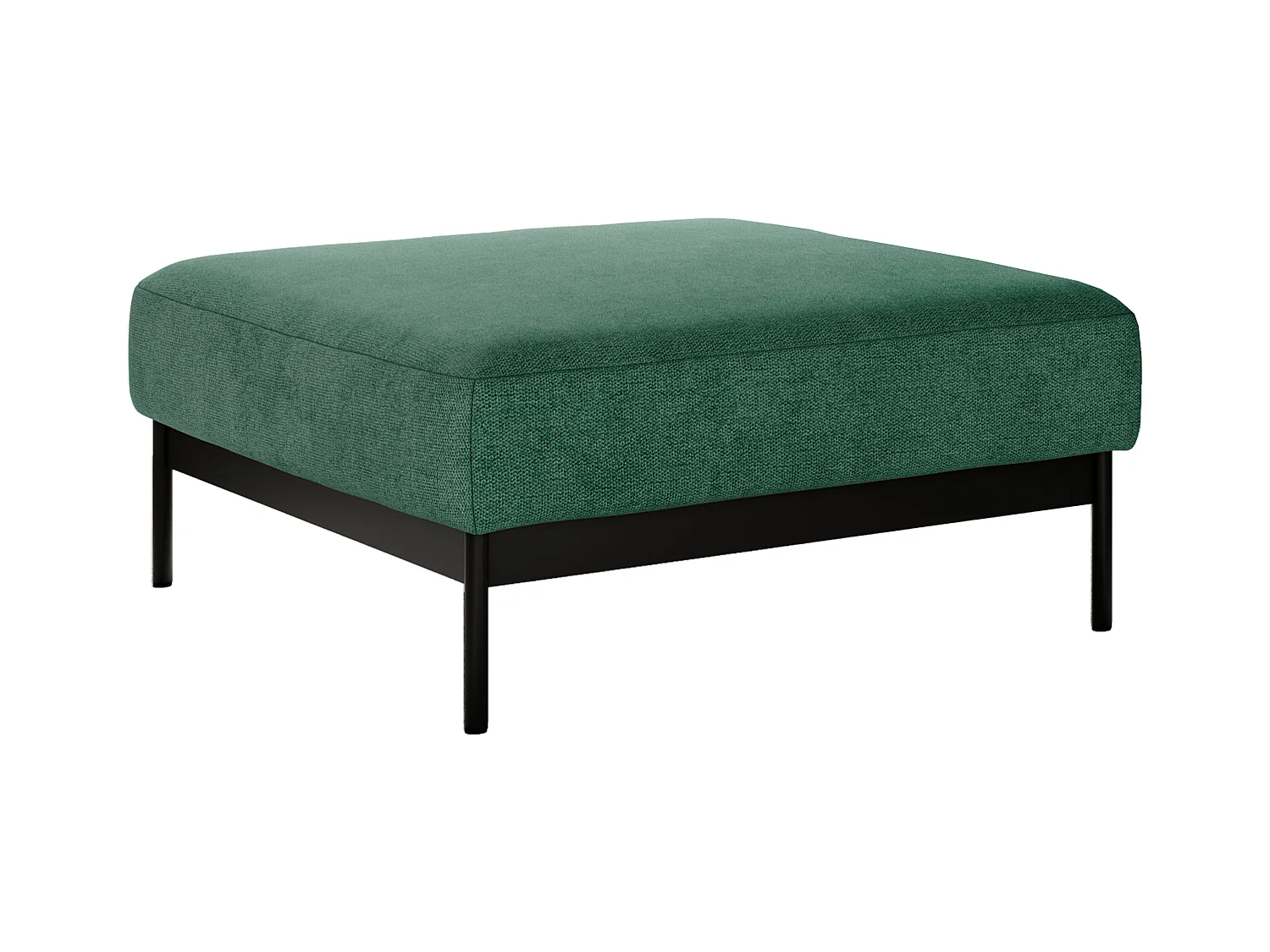Ecksofa SALENTO - mit Metallbeine, Schlafsofa, mobilen Fußhocker, lose Kissen - Grün Struktur