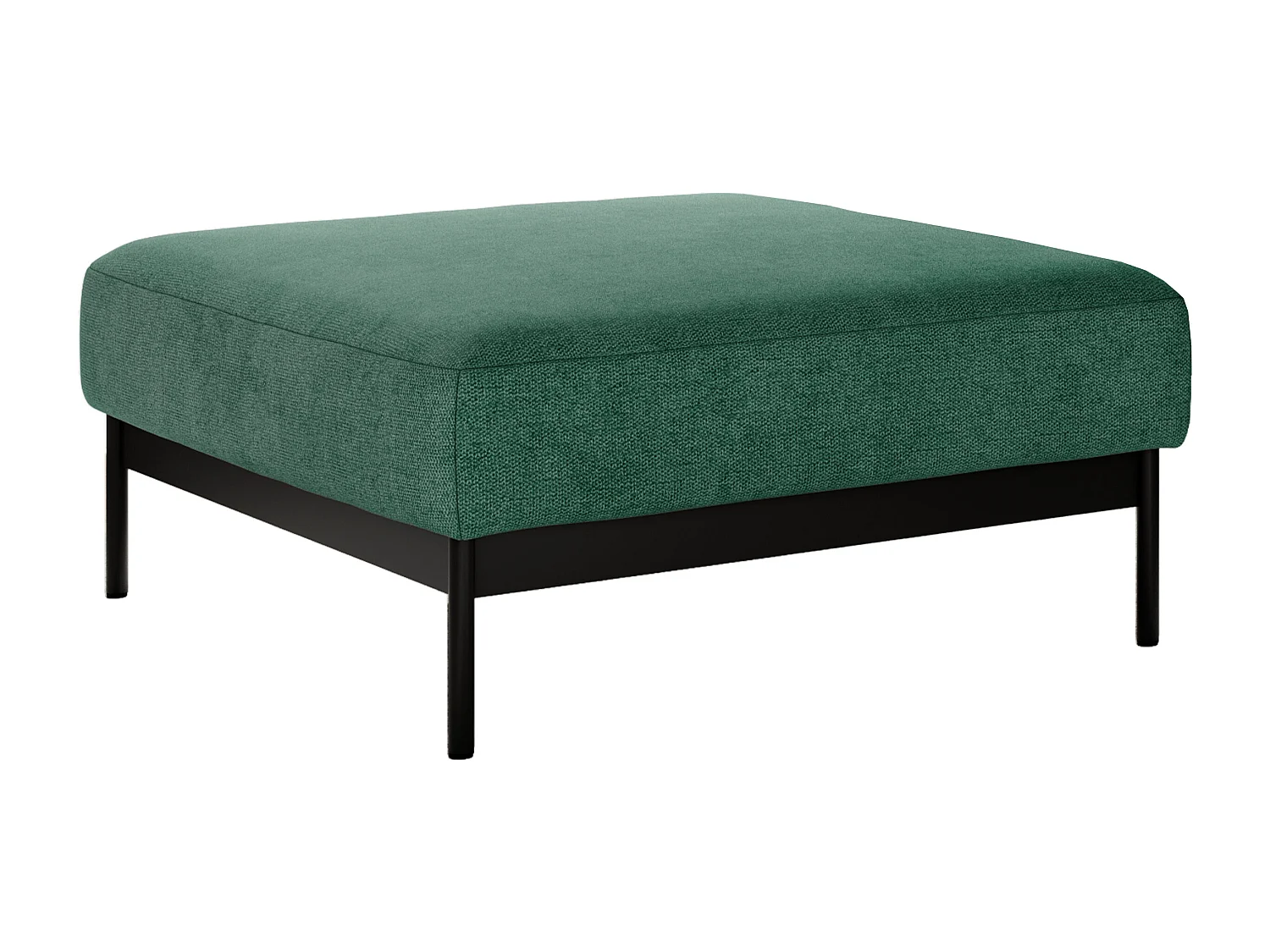 Ecksofa SALENTO - mit Metallbeine, Schlafsofa, mobilen Fußhocker, lose Kissen - Grün Struktur