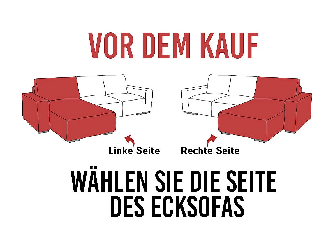Ecksofa ARPA - L-form Schlaffsofa, Bettkasten und lose Kissen, Armlehnen - Braun Velvet - Ecke Links