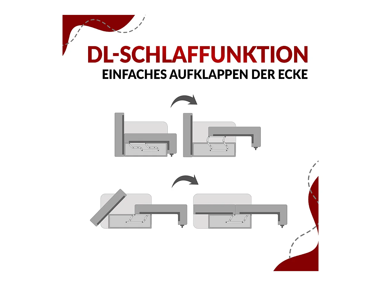 Ecksofa TRENTINO U - mit Schlaffunktion und Bettkasten, U-förmiges Wohnlandschaft, Armlehnen - Grün Cord