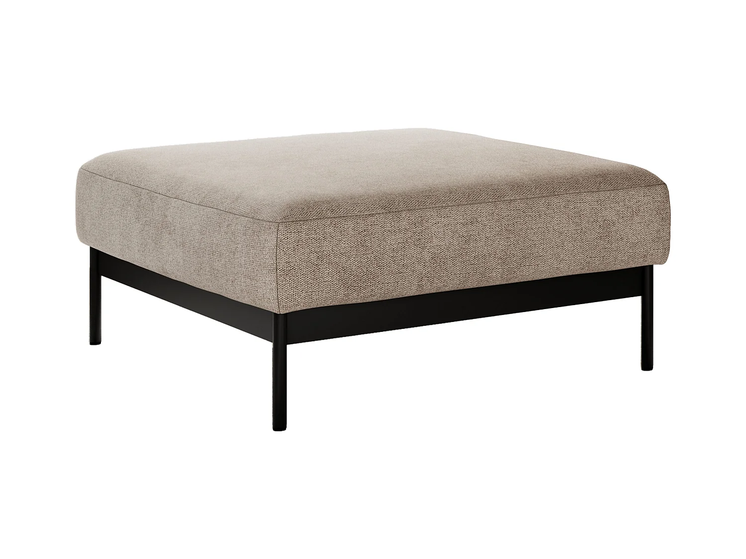 Ecksofa SALENTO - mit Metallbeine, Schlafsofa, mobilen Fußhocker, lose Kissen - Beige Struktur