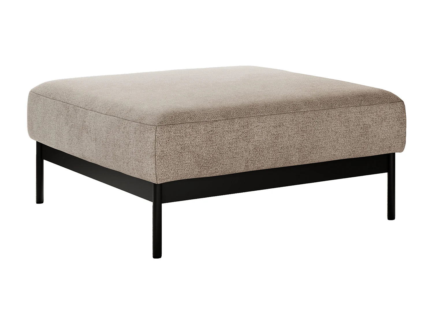 Ecksofa SALENTO - mit Metallbeine, Schlafsofa, mobilen Fußhocker, lose Kissen - Beige Struktur