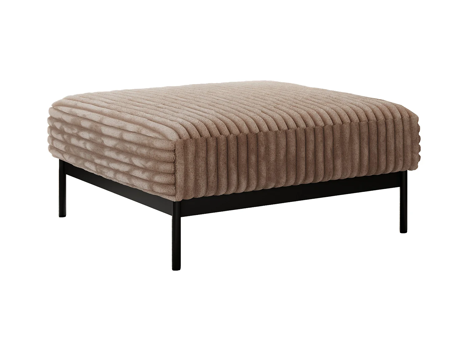 Ecksofa SALENTO - mit Metallbeine, Schlafsofa, mobilen Fußhocker, lose Kissen - Braun Cord