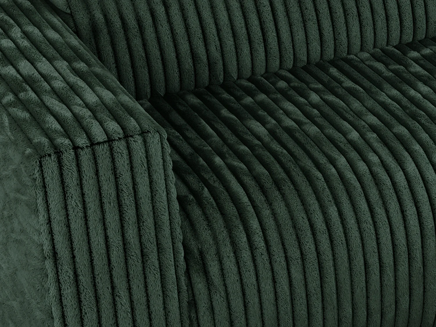 Ecksofa PASADENA - mit Armlehnen, Wohnlandschaft, freistehendes Sofa, große Ecke - Grün Cord - Ecke Rechts