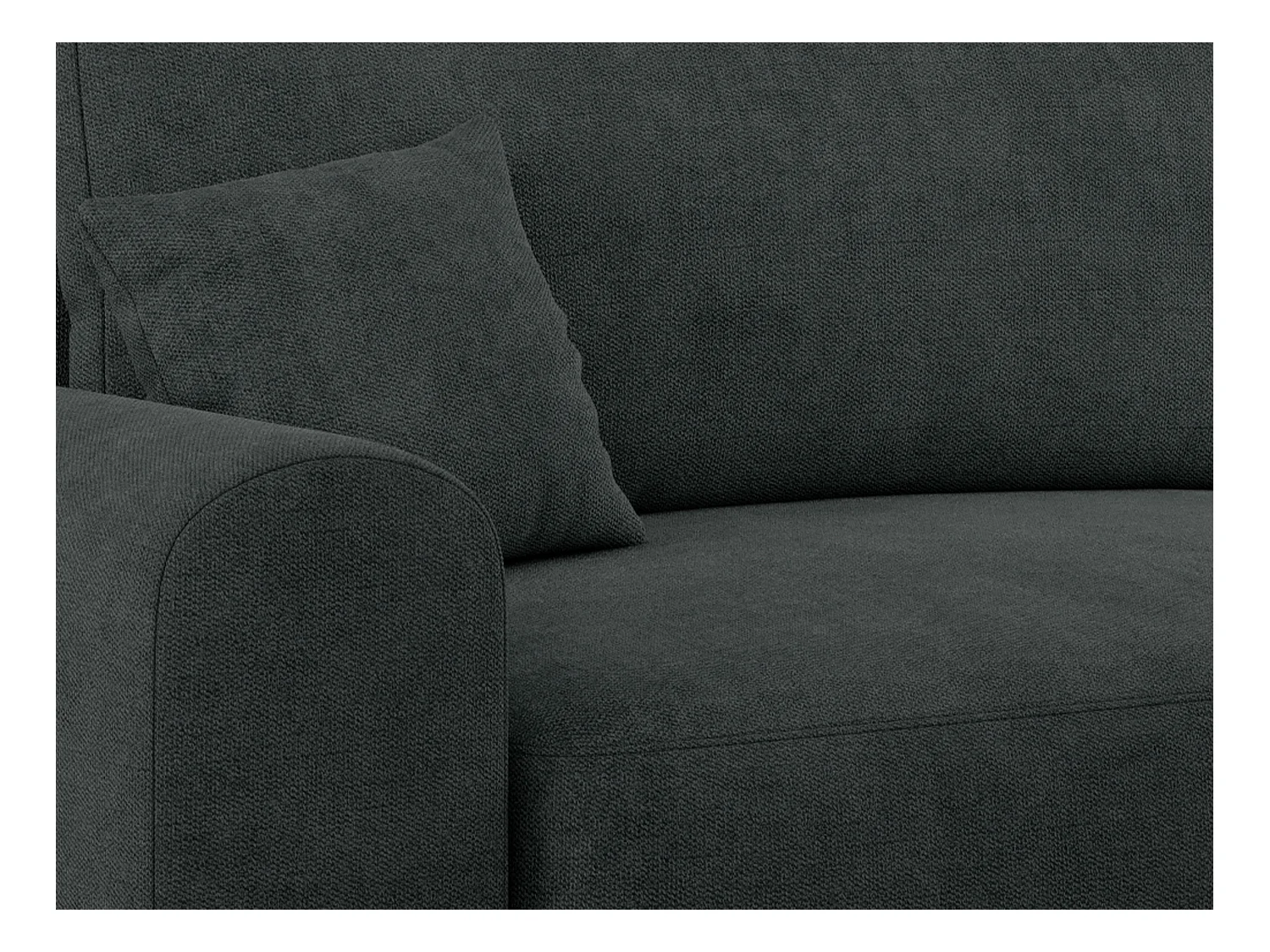 Ecksofa NELSON - Schlafcouch mit Armlehnen und Bettkasten, universelles L-förmige Ecksofa - Dunkelgrau Stukture