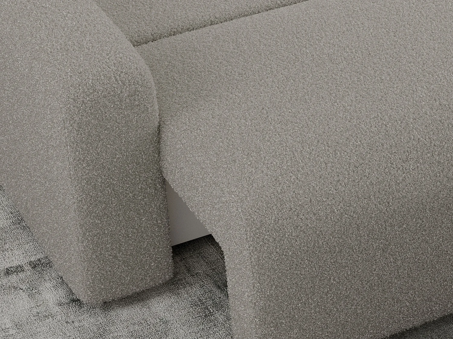 Ecksofa ARGOS - mit Schlaffunktion, Sofa mit armlehnen, Bettkasten, 3-Sitzer Sofa - Grau Boucle