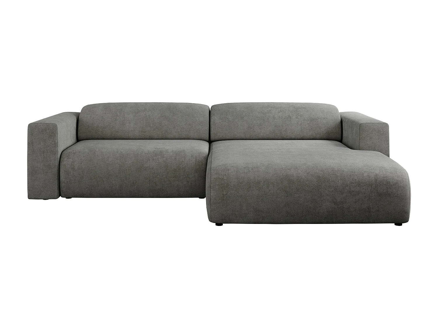Ecksofa PASADENA - mit Armlehnen, Wohnlandschaft, freistehendes Sofa, große Ecke - Grau Stukture - Ecke Rechts