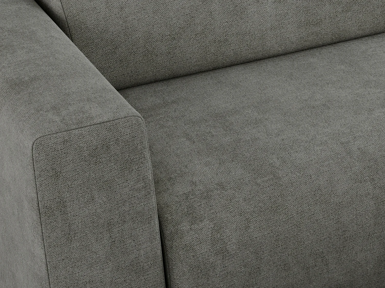 Ecksofa PASADENA - mit Armlehnen, Wohnlandschaft, freistehendes Sofa, große Ecke - Grau Stukture - Ecke Rechts