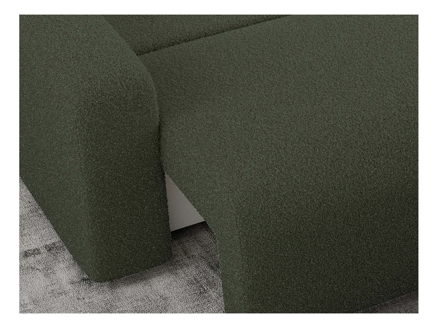 Ecksofa ARGOS - mit Schlaffunktion, Sofa mit armlehnen, Bettkasten, 3-Sitzer Sofa - Grün Boucle