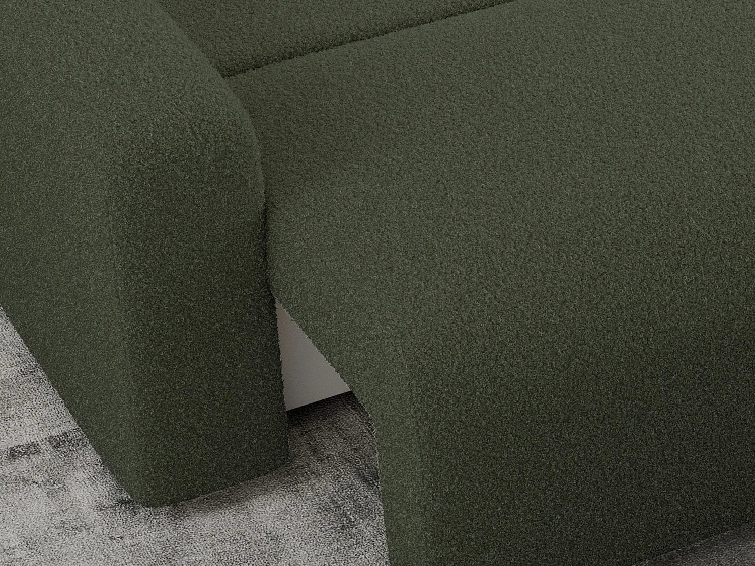 Ecksofa ARGOS - mit Schlaffunktion, Sofa mit armlehnen, Bettkasten, 3-Sitzer Sofa - Grün Boucle