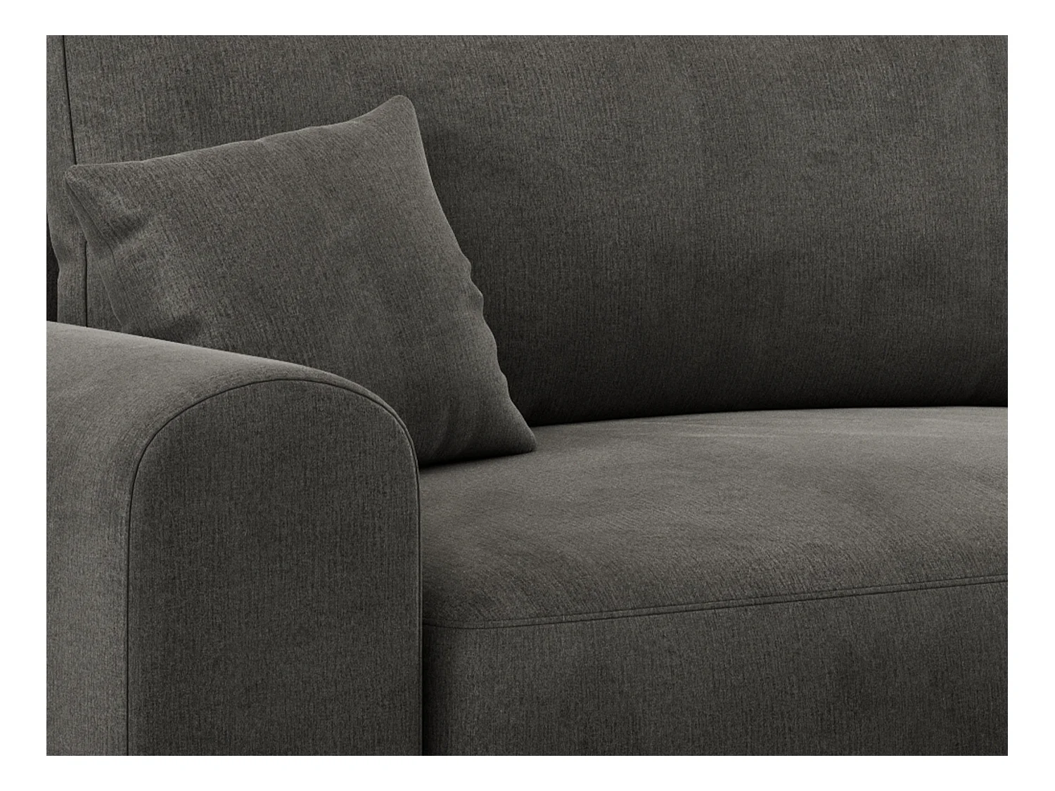 Ecksofa NELSON - Schlafcouch mit Armlehnen und Bettkasten, universelles L-förmige Ecksofa - Dunkelgrau Velvet