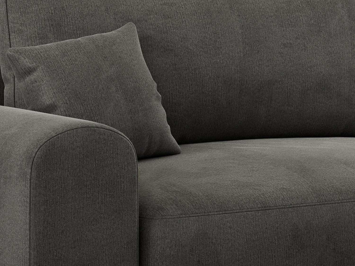 Ecksofa NELSON - Schlafcouch mit Armlehnen und Bettkasten, universelles L-förmige Ecksofa - Dunkelgrau Velvet