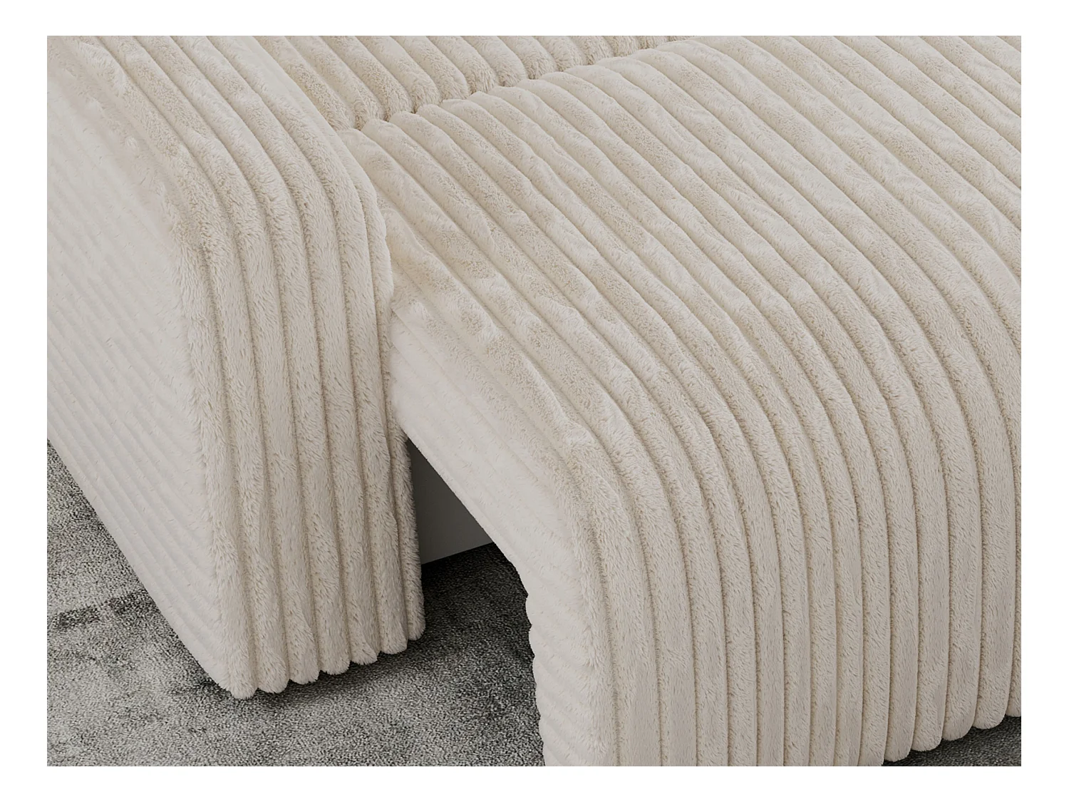 Ecksofa ARGOS - mit Schlaffunktion, Sofa mit armlehnen, Bettkasten, 3-Sitzer Sofa - Beige Cord