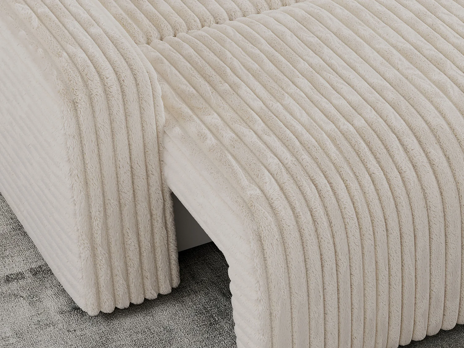 Ecksofa ARGOS - mit Schlaffunktion, Sofa mit armlehnen, Bettkasten, 3-Sitzer Sofa - Beige Cord