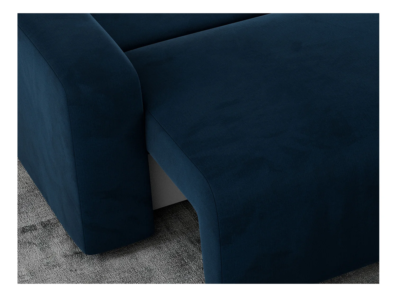 Ecksofa ARGOS - mit Schlaffunktion, Sofa mit armlehnen, Bettkasten, 3-Sitzer Sofa - Dunkelblau Velvet