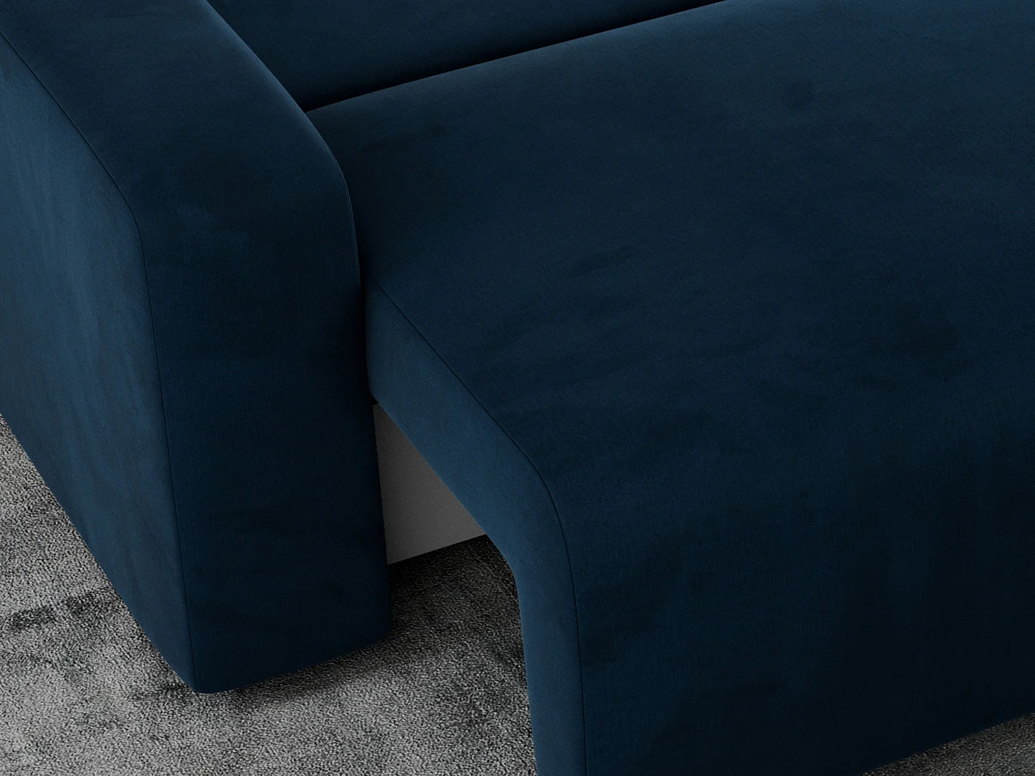 Ecksofa ARGOS - mit Schlaffunktion, Sofa mit armlehnen, Bettkasten, 3-Sitzer Sofa - Dunkelblau Velvet