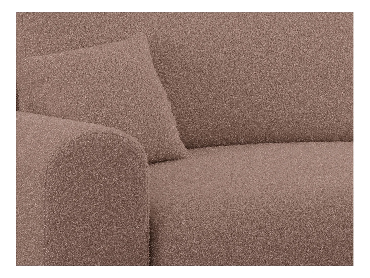 Ecksofa NELSON - Schlafcouch mit Armlehnen und Bettkasten, universelles L-förmige Ecksofa - Rosa Boucle
