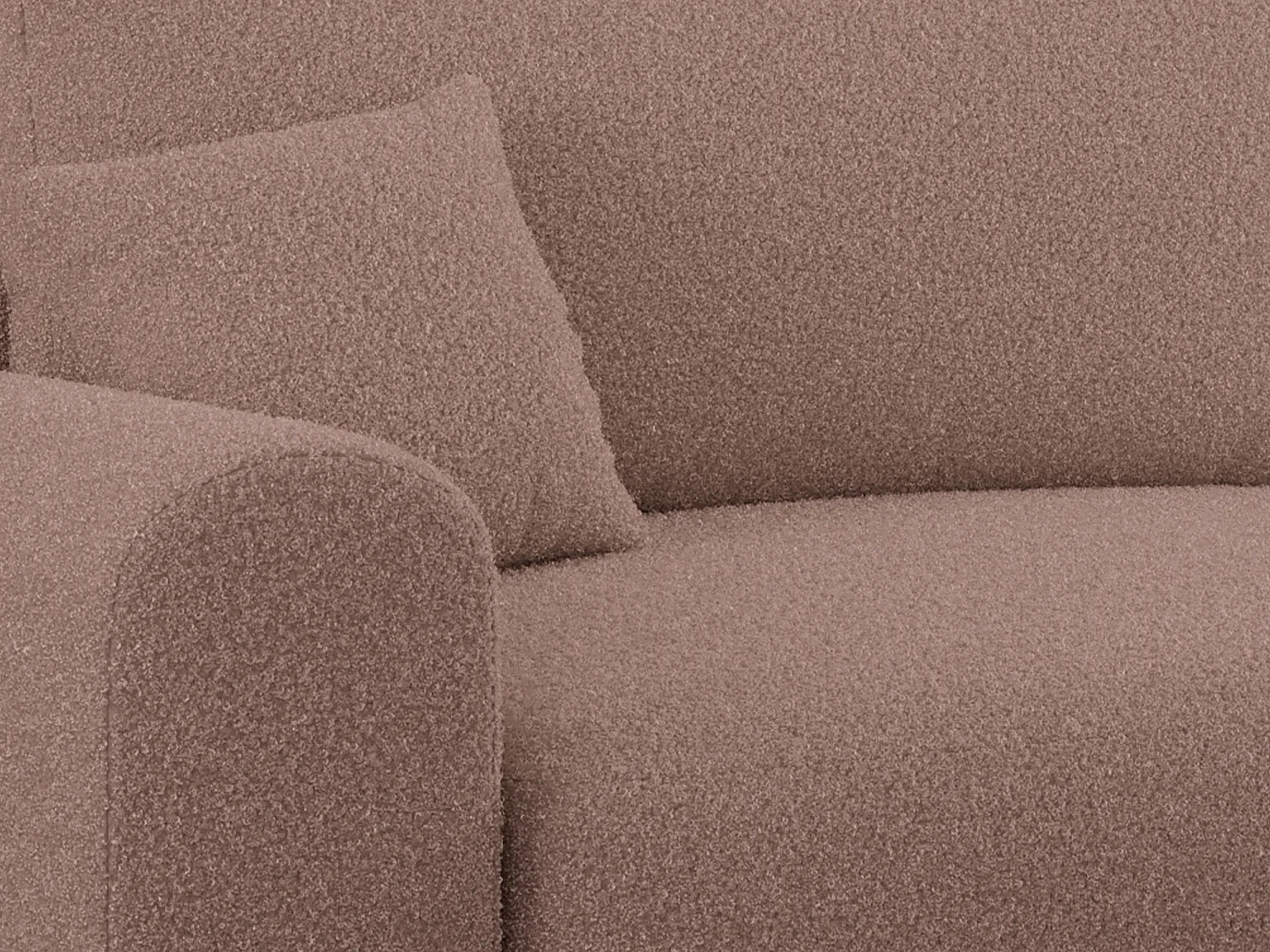Ecksofa NELSON - Schlafcouch mit Armlehnen und Bettkasten, universelles L-förmige Ecksofa - Rosa Boucle