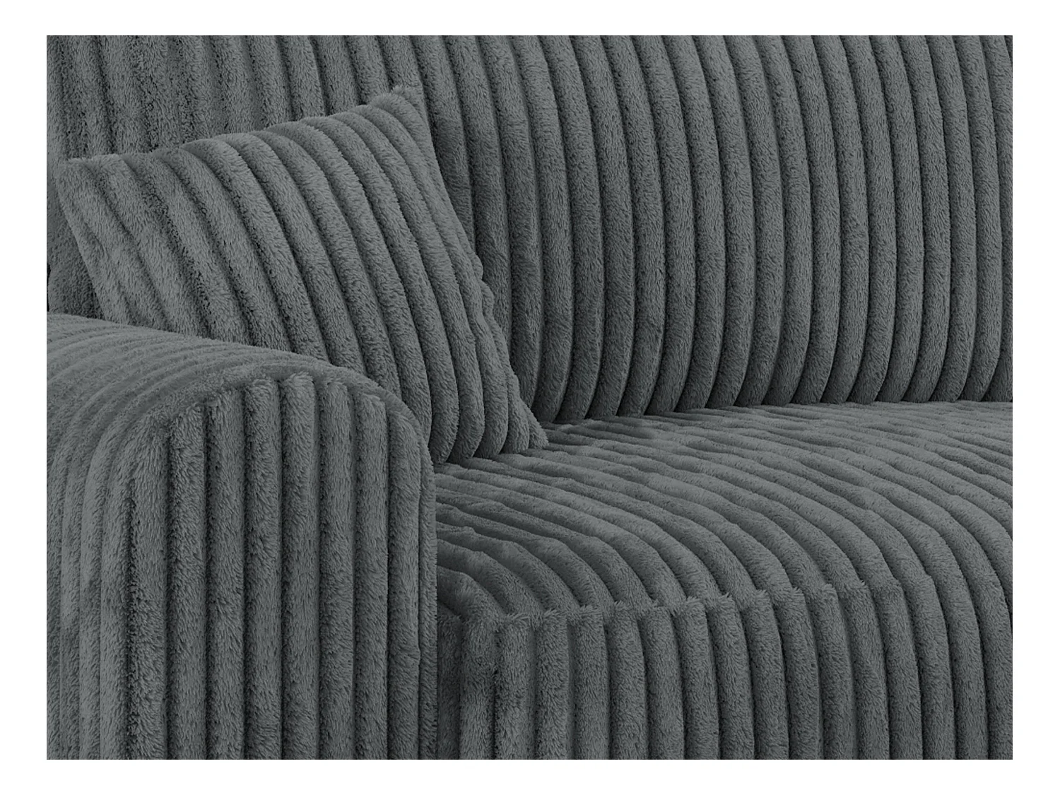 Ecksofa NELSON - Schlafcouch mit Armlehnen und Bettkasten, universelles L-förmige Ecksofa - Dunkelgrau Cord