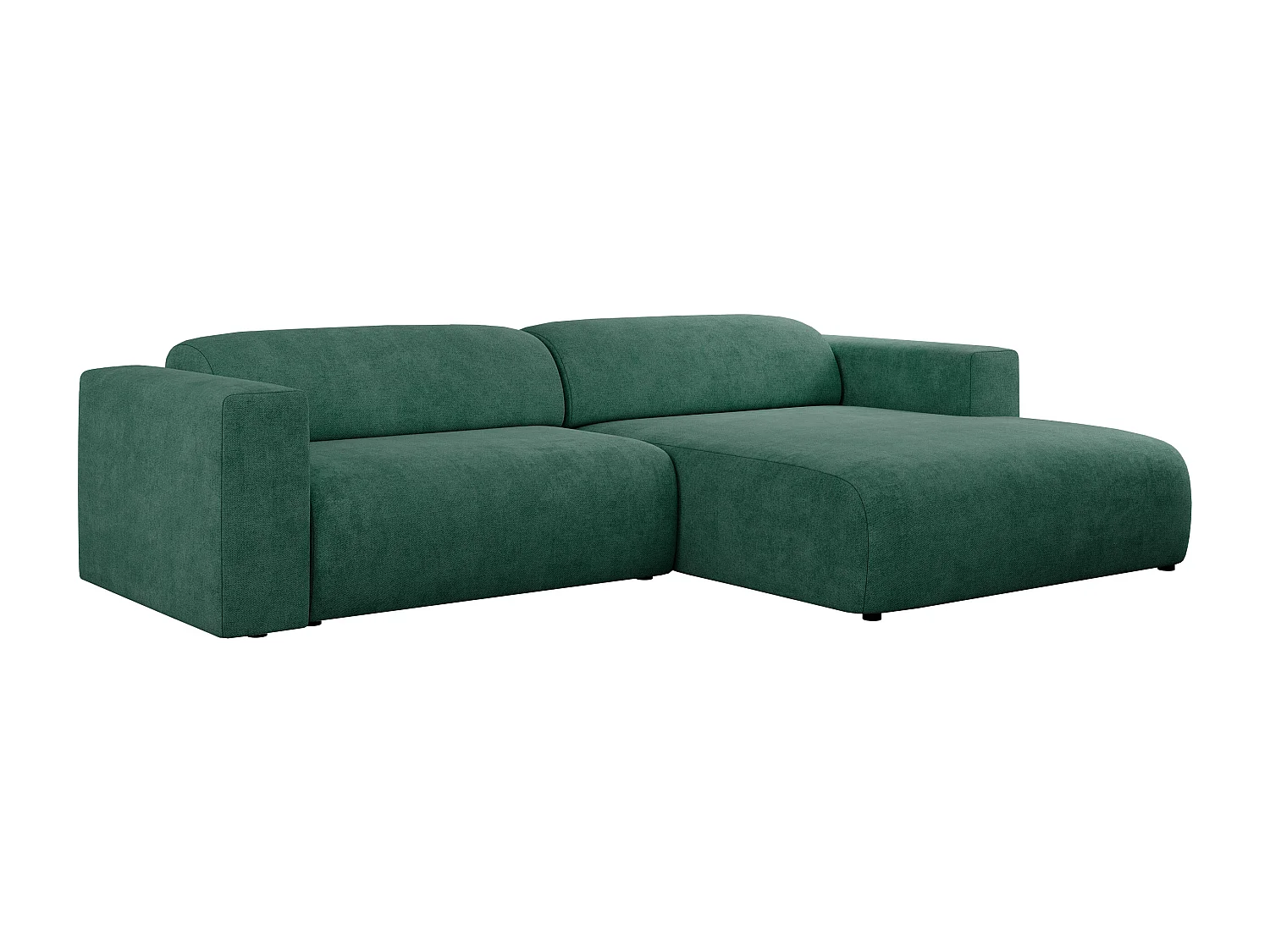 Ecksofa PASADENA - mit Armlehnen, Wohnlandschaft, freistehendes Sofa, große Ecke - Grün Stukture - Ecke Rechts
