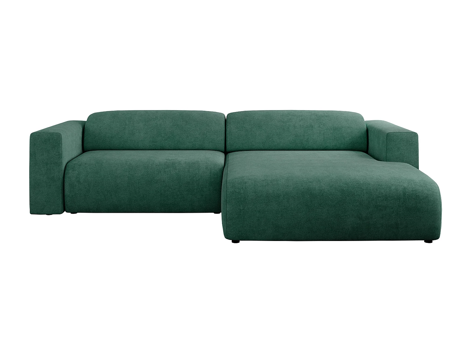 Ecksofa PASADENA - mit Armlehnen, Wohnlandschaft, freistehendes Sofa, große Ecke - Grün Stukture - Ecke Rechts