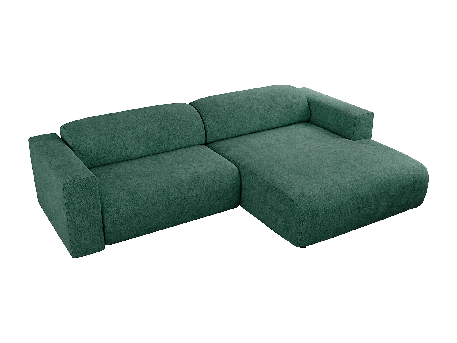 Ecksofa PASADENA - mit Armlehnen, Wohnlandschaft, freistehendes Sofa, große Ecke - Grün Stukture - Ecke Rechts