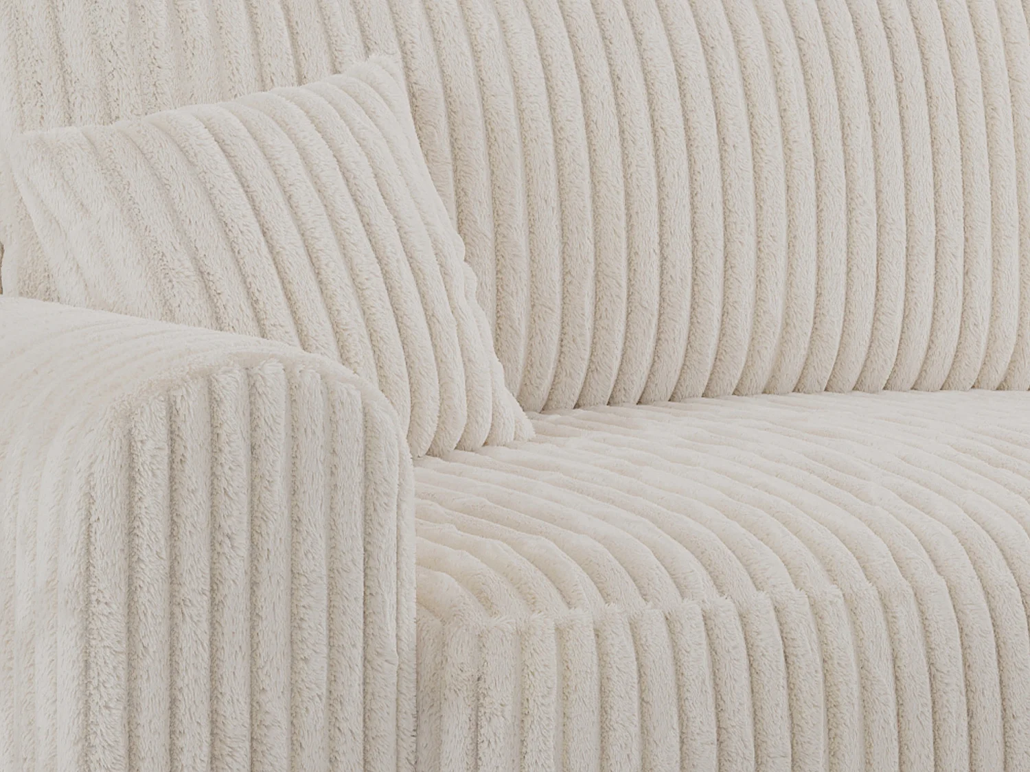 Ecksofa NELSON - Schlafcouch mit Armlehnen und Bettkasten, universelles L-förmige Ecksofa - Beige Cord
