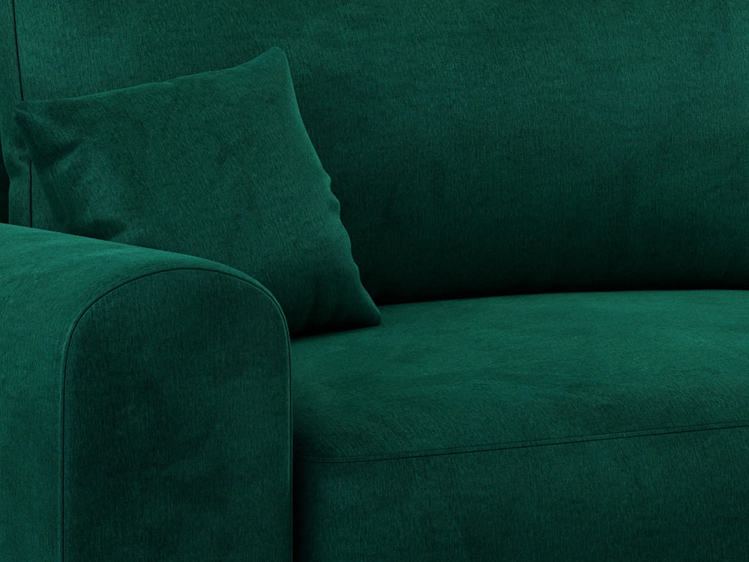 Ecksofa NELSON - Schlafcouch mit Armlehnen und Bettkasten, universelles L-förmige Ecksofa - Dunkelgrün Velvet