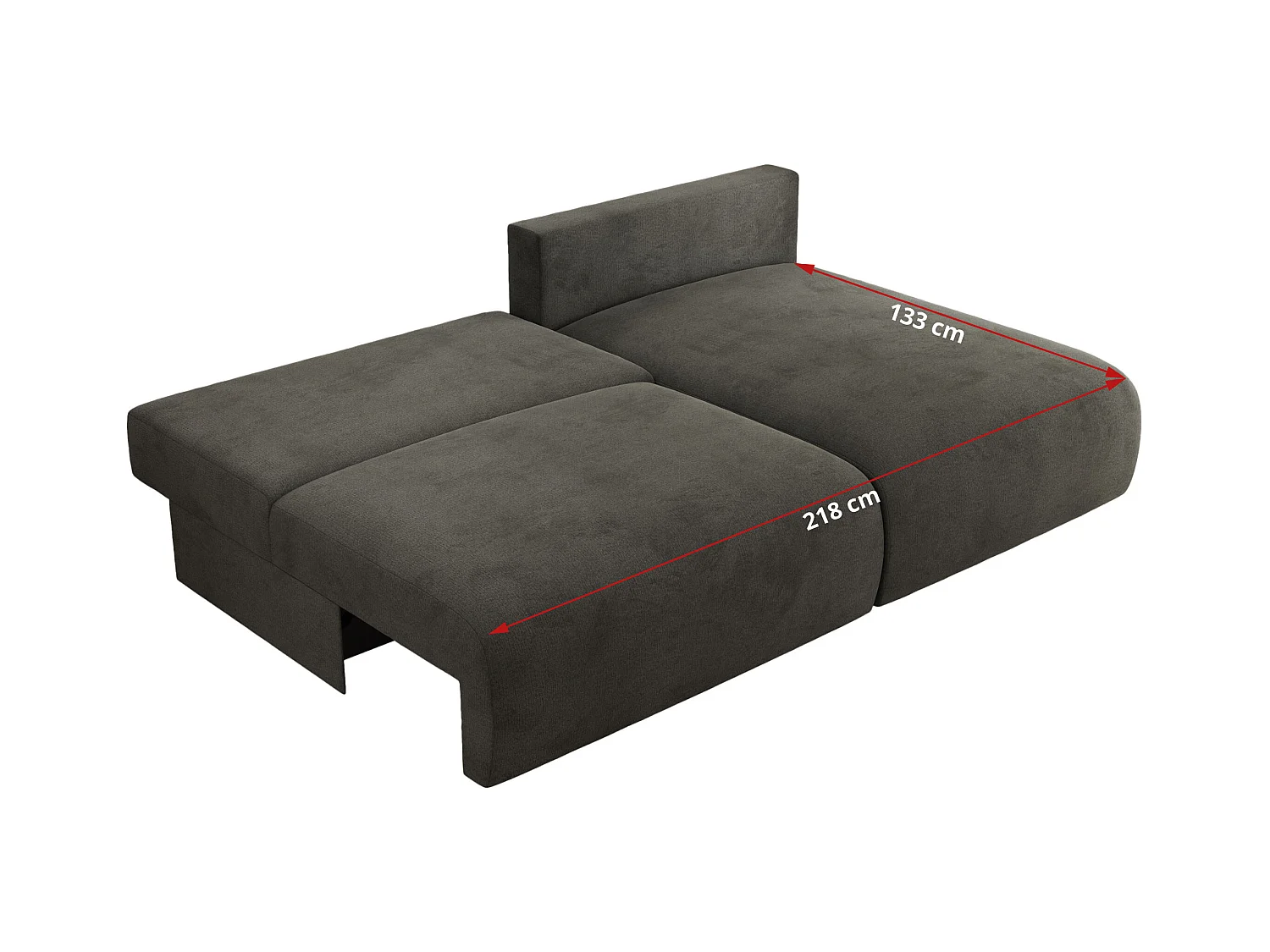 Ecksofa VIVO - L-form Couch mit Schlaffunktion und Bettkasten, Wellenfeder - Dunkelgrau Velvet - Ecke Links